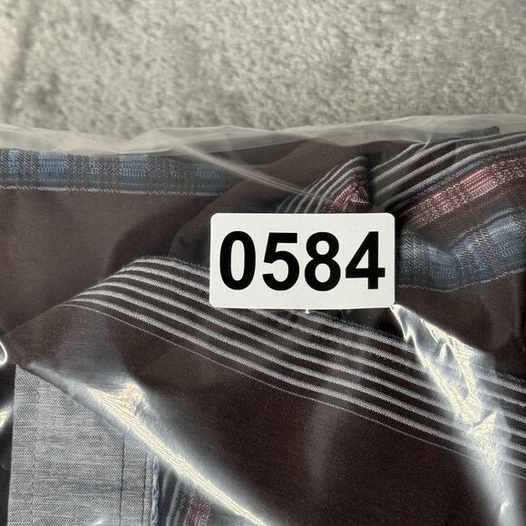 Tommy Bahama Shirt Mens Large Brown Blue Striped Silk Blend Casual Office Preppy - Picture 10 of 10